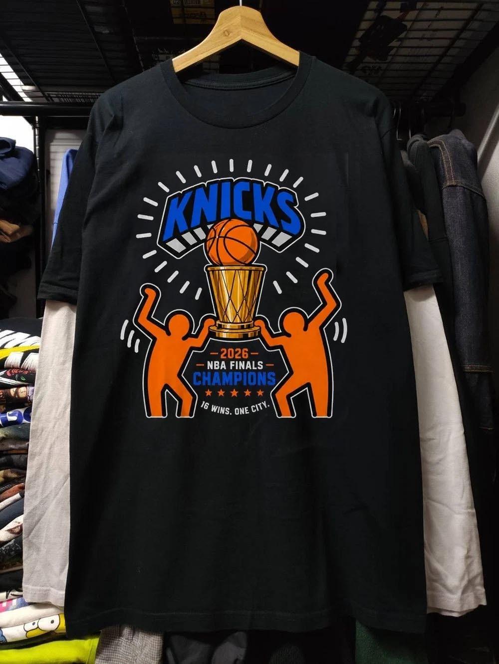 knick champions finals 2026 short sleeve black shirt Unisex Reprint L