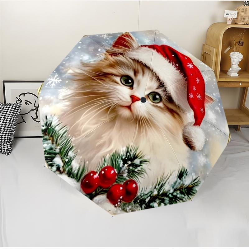 Chrismas Fashionable Automatic Opening/Closing Folding Umbrella. Portable and Foldable, Ideal for Gift, Travel, and Daily Use.