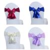 Elastic Band Chair Back Bow Decorative Belt Bows Satin Chair Sashes  Home Decor Supplies