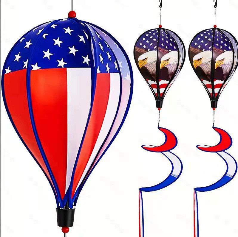 Colorful Hot Air Balloon Sequin Windmill Spinner - Outdoor Garden Decoration