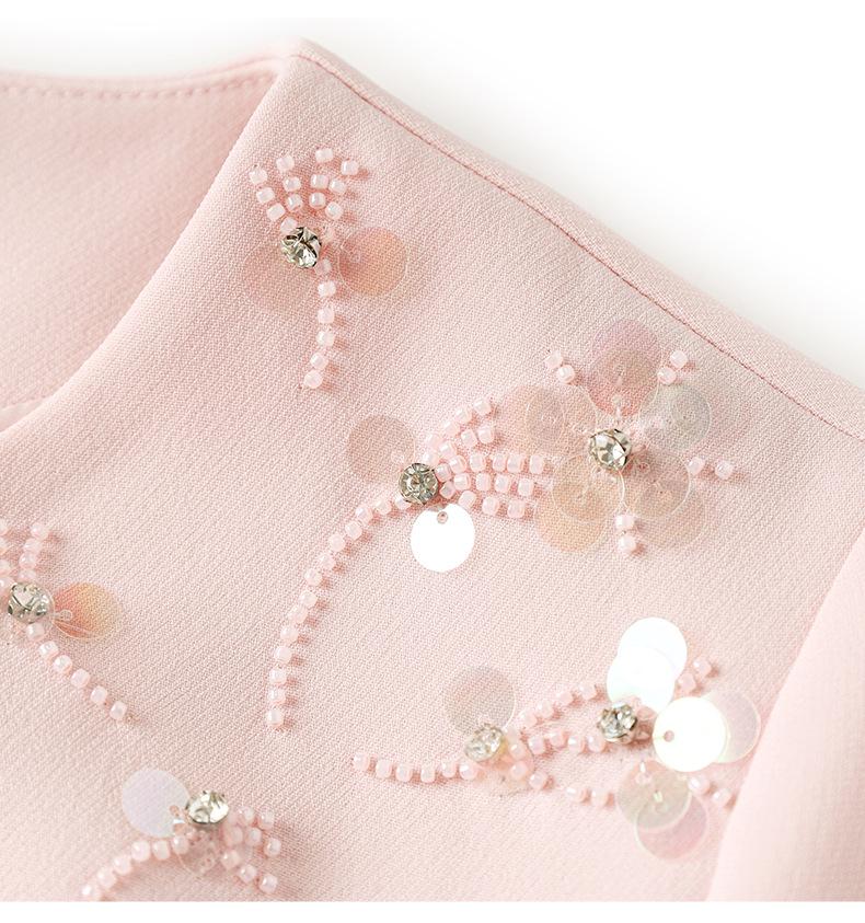 Sommer 2024 Besetztes Diamant Feminin Taillenbetontes Kleid