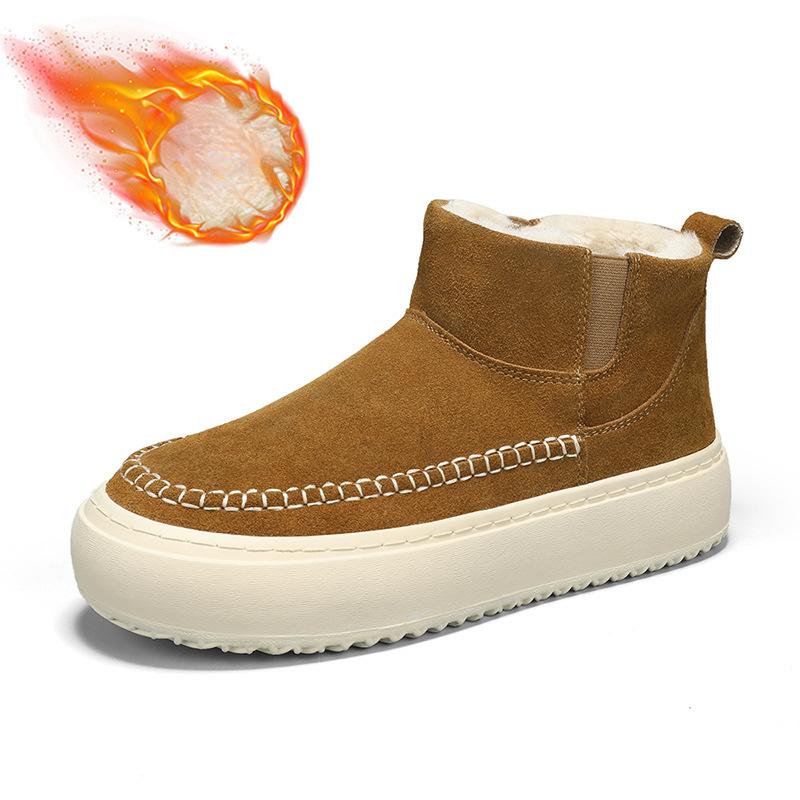 

Мужские зимние ботинки для снега, теплые полусапожки из искусственной замши с подкладкой из искусственного меха, нескользящие высокие кроссовки для ходьбы, удобные короткие ботинки для мужчин 39