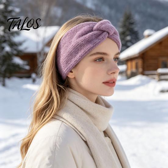 Wide Headband for Winter Sports Women Headband, Twist Knot Knitted Thick Warm Ear Cozy Protection Skiing Warmers, Head Wrap Cold Weather Autumn