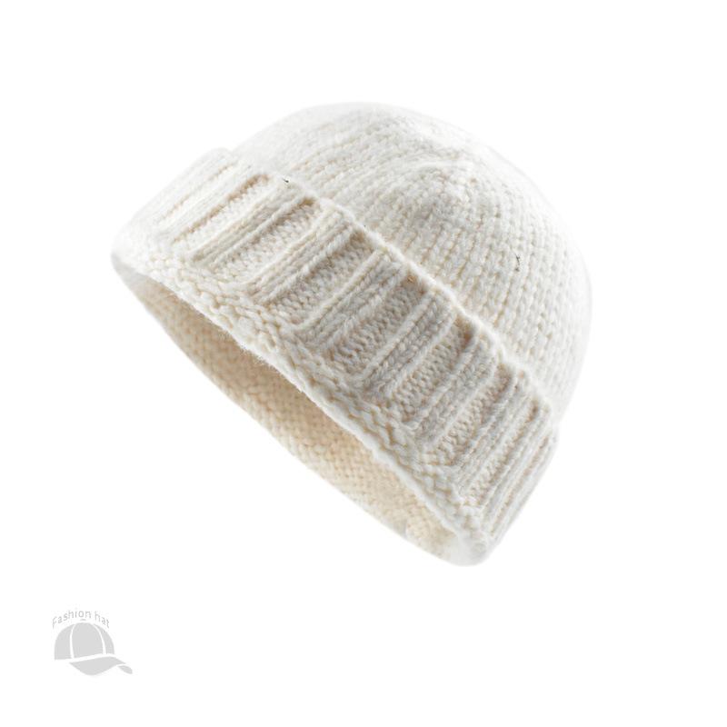 1pc Winter Warmth Beanies for Men Women Brimless Docker Hat Winter Watch Cap Sailor Outdoor Windproof  Rolled Cuff Harbour Hats