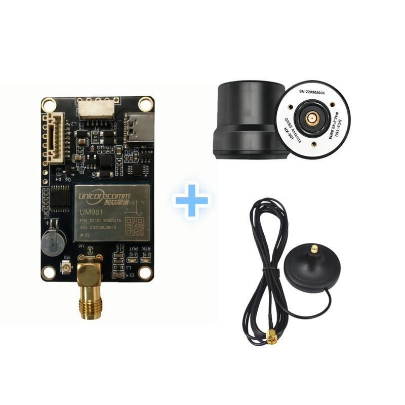UM981 RTK GNSS Module Multi-Frequency GPS/BDS/GLONASS/Galileo IMU INS High Precision for Drone, Farming, Survey UM980 Antenna