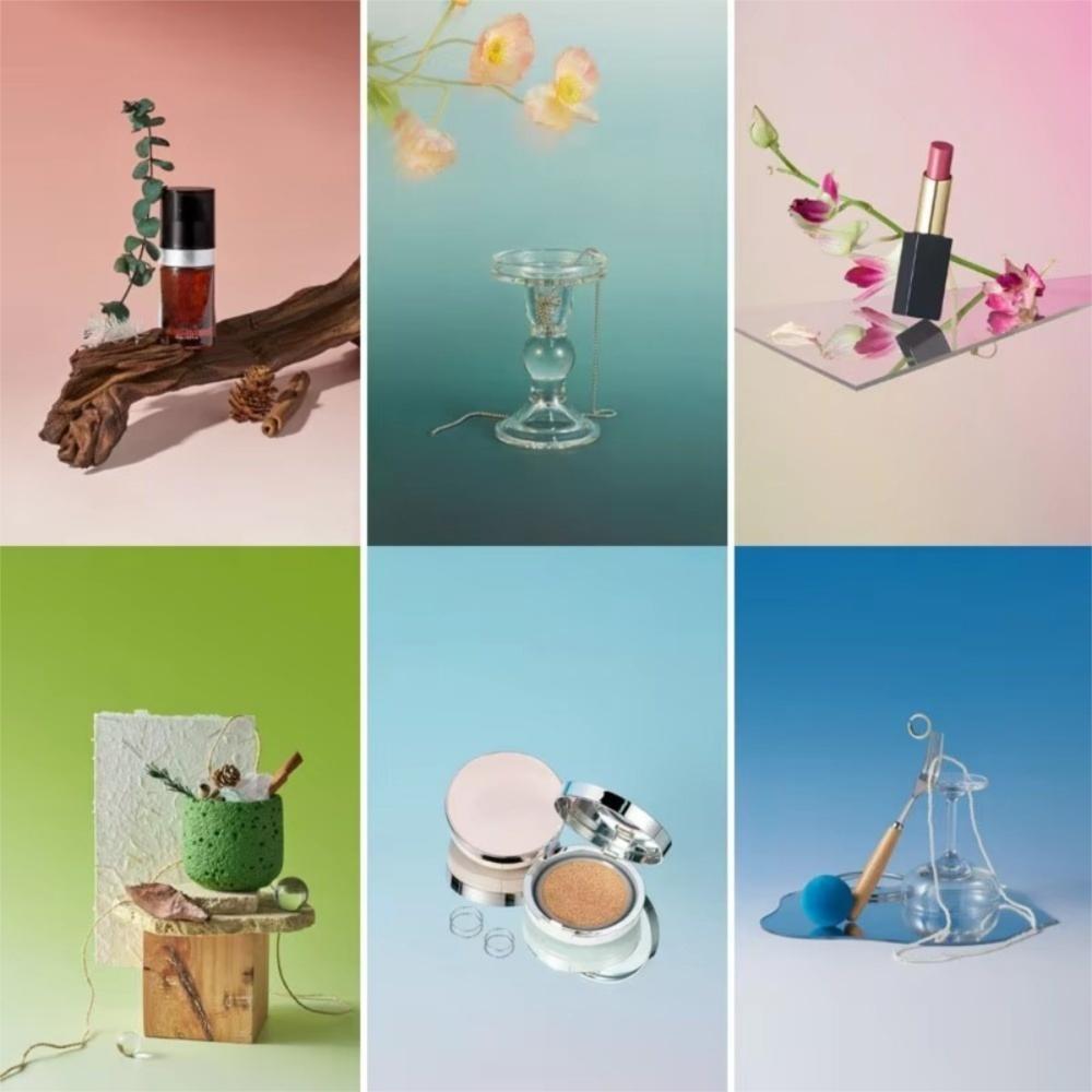 Double Sided Photography Backdrops Gradient Color Photo Wallpaper Props for Photo Studio