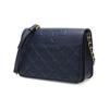 Tory Burch Fleming Quilted Leather Plaid Flap Shoulder Crossbody Bag Medium Women Bags Dark-Blue 73125-403