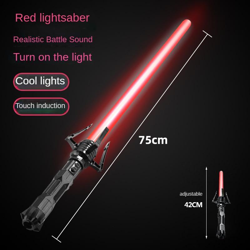 2pcs 2 In 1 Laser Sword Red and Blue Double Swords Role Playing Glowing Weapons Holiday Party Photo Props Kids Toy Gifts