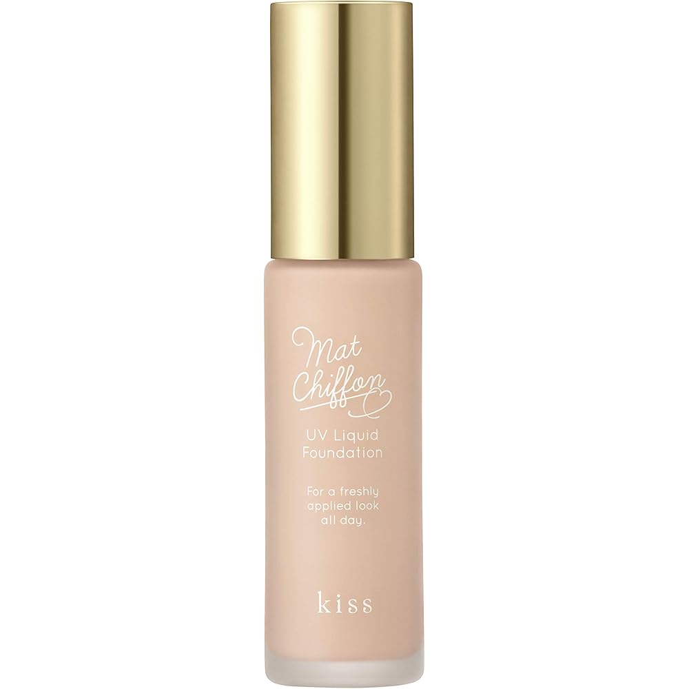 Kiss KiSS Matte Chiffon UV Liquid Foundation 01 Light Pink Ocher 30g High Coverage Long Lasting SPF25 PA++
