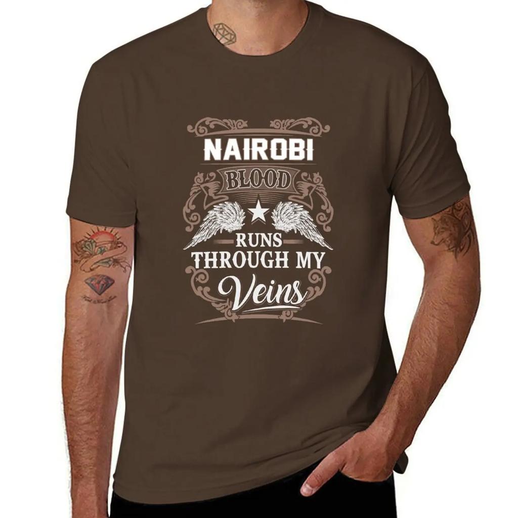 Nairobi Name T Shirt  Nairobi Blood Runs Through My Veins Gift Item Tee TShirt oversized anime stuff Mens tshirt