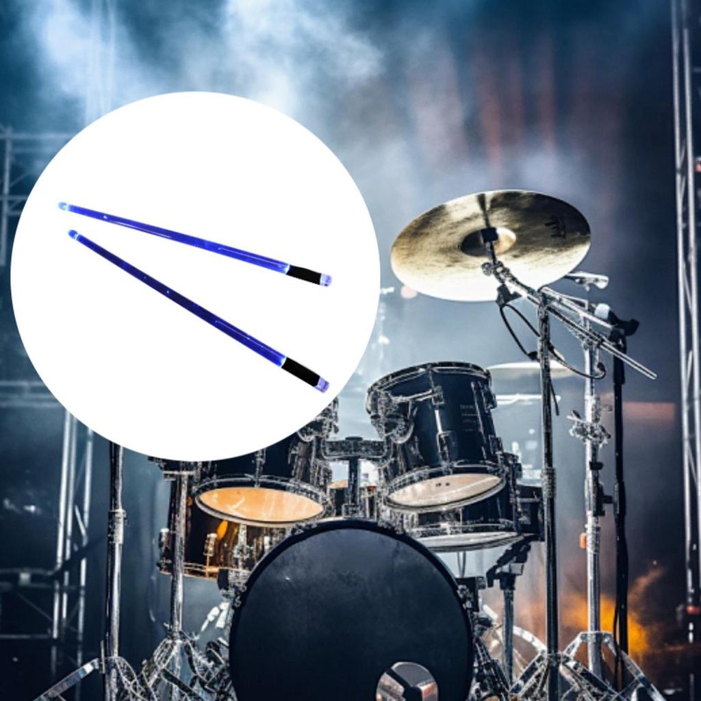 2 Pieces Lights Up Drum Sticks Glow Tip Drumsticks Lightweight Cool Percussion
