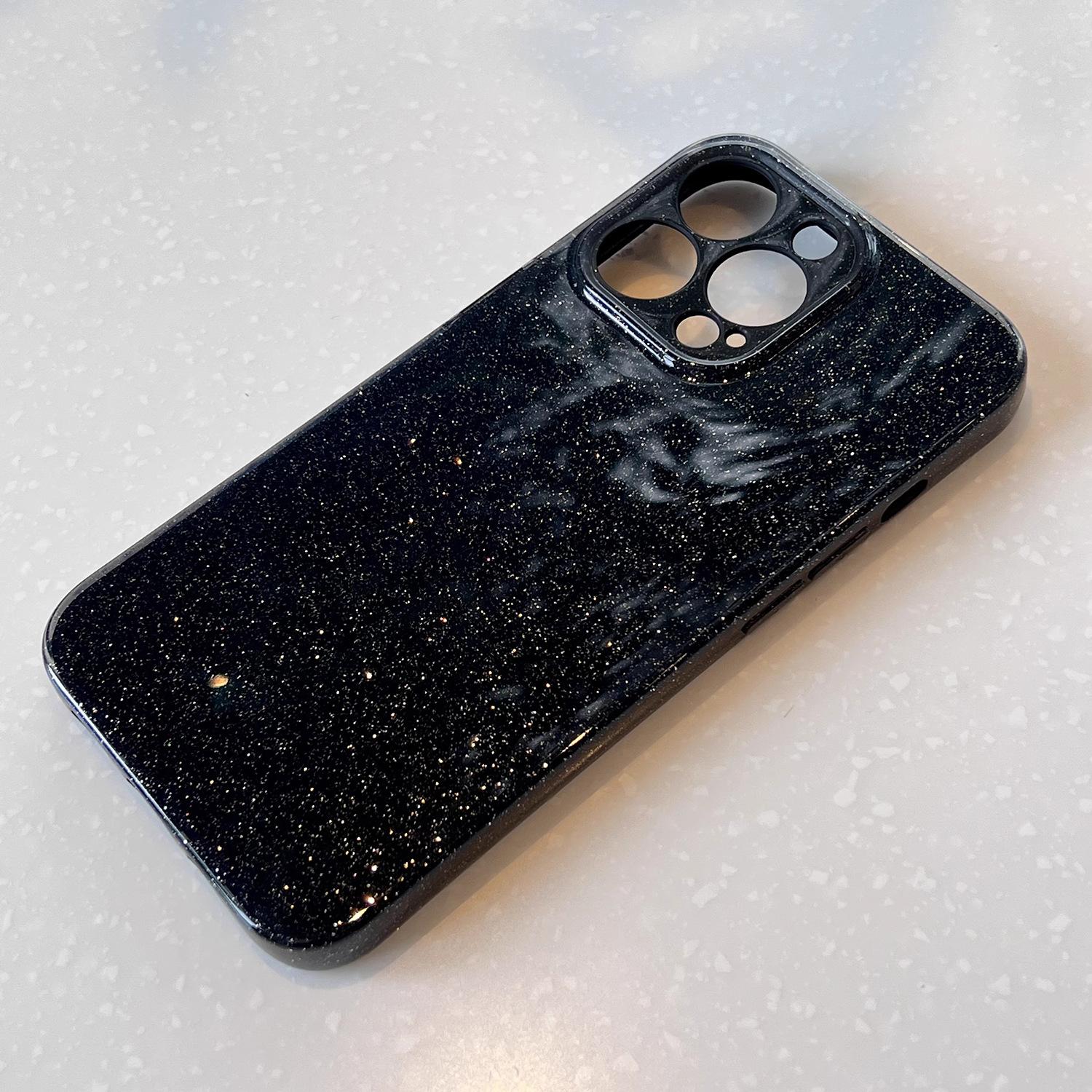 

Черный глиттерный порошок Кристальное яблоко 16 Чехол для мобильного телефона 15promax Все включено IPhone 14 Однотонный 13 Подходит для продвинутого мягкого 16promax