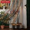 A Set of Fashionable High-quality Exotic Luxury Double-layer Embroidered Curtains for Living Room Windows Drapes Panel Decoration Nuan Series