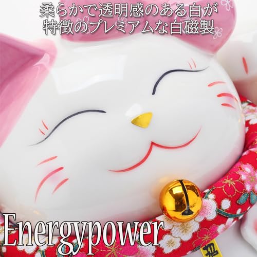 EnergyPower Lucky Cat Premium Porcelain Matsutake Bamboo Plum Large Cushion Piggy Bank Ceramic Wealth Attracting Hand-painted Handmade Opening Item