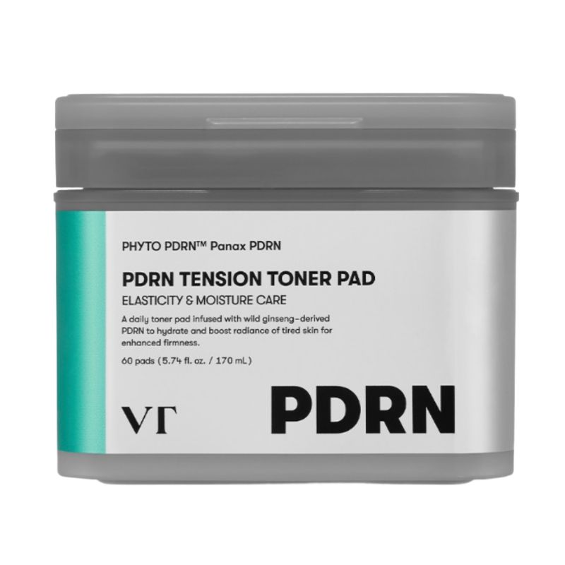 VT Cosmetics PDRN Tension Toner Pad Hydrating Firming Brightening Pads 170ml 60pcs