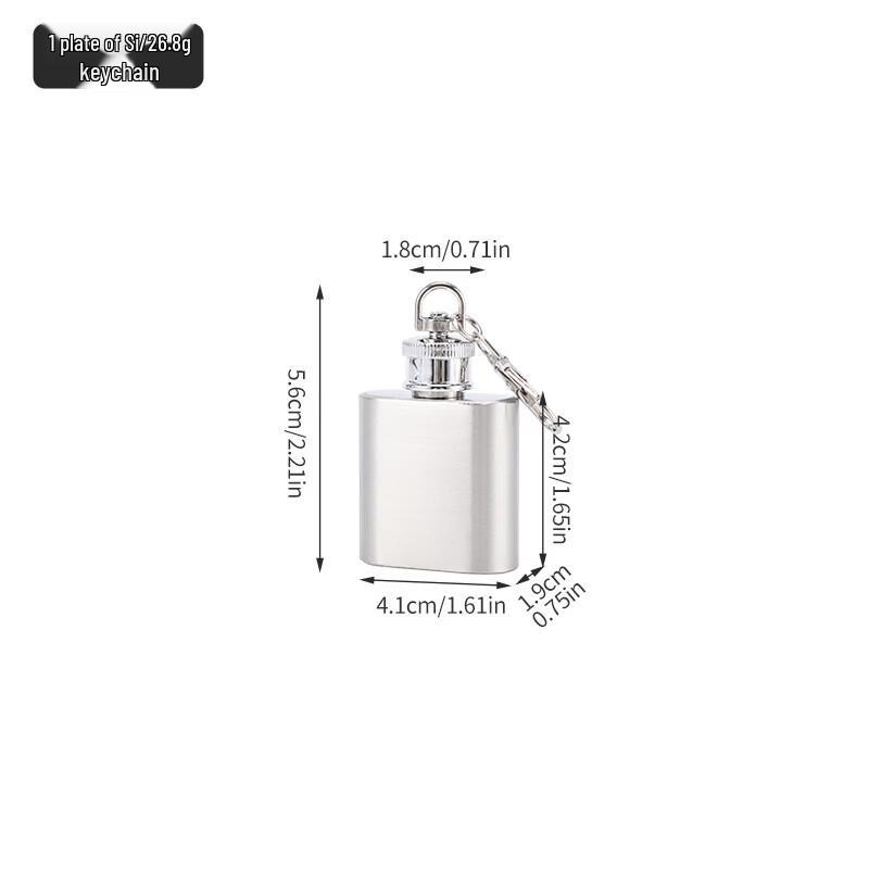 

Mini Stainless Steel Hip Flask with Keychain