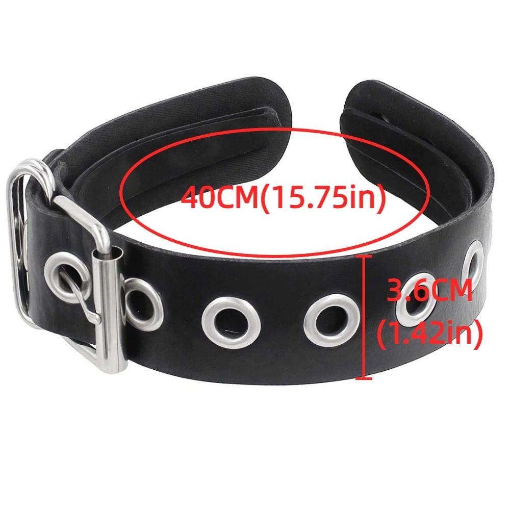 Leather Buckle Punk Rivet Hairband Dark Black Vintage Gothic KC Headband Fabric Band Matte Color Leather Hair Hoop