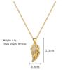 Stainless Steel Chain Fashion Shiny Zircon Wings Pendant Necklace for Women Lady Vintage Gold Color Jewelry Accessories Gifts