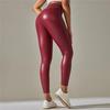 Leggings High Waist Yoga Sports Women Pants Elastic Pu Leather High