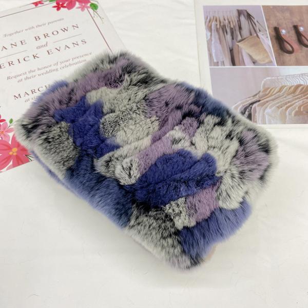 Rabbit Fur Scarf Women Winter Warm Knitted Neck Warmer Fashion Stylish Ring Scarves
