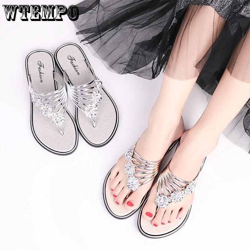 Sandalias Peep Toe para Mujer Zapatillas de Alta Calidad Antideslizantes Chanclas Cristal Femenino Verano Talla Grande Calzado Casual de Playa