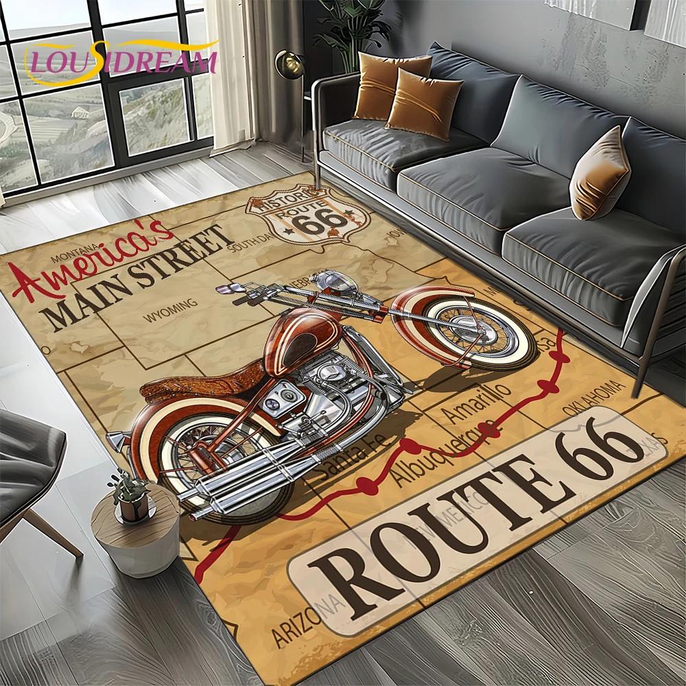 Route 66 Retro America Historic Mother Road,mãe EstradaCarpet Rug for Living Room Bedroom Home Sofa,Area Rug Non-slip Floor Mat