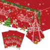 Plastic Christmas Tablecloth Snowman Snowflake Bronzing Disposable Tablecloths Table Decoration Disposable Table Cover Christmas