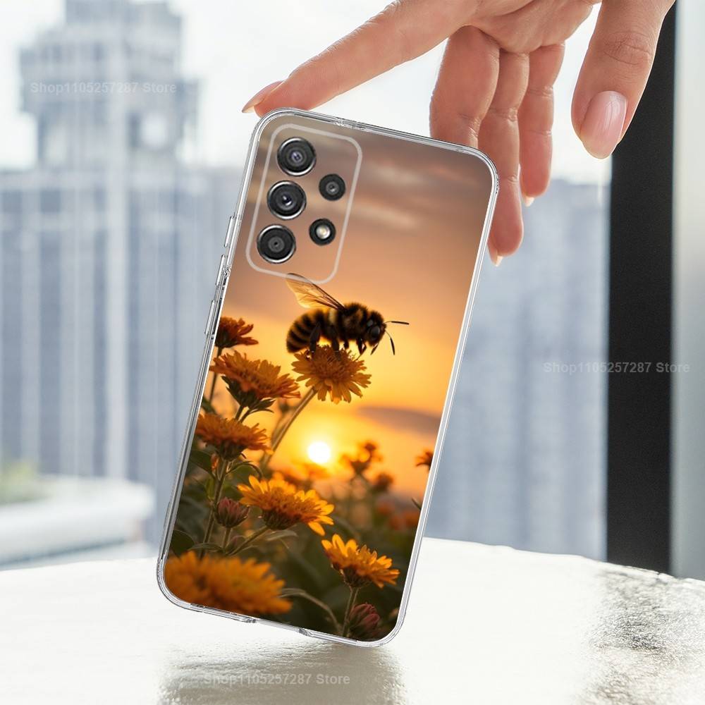 

Animals Honey Bee Cute For Samsung A30,71,51,S9,10,20,Ultra,S22,23,21,PIus,FE,Lite,Transparent, Silicone Case SamsungS20