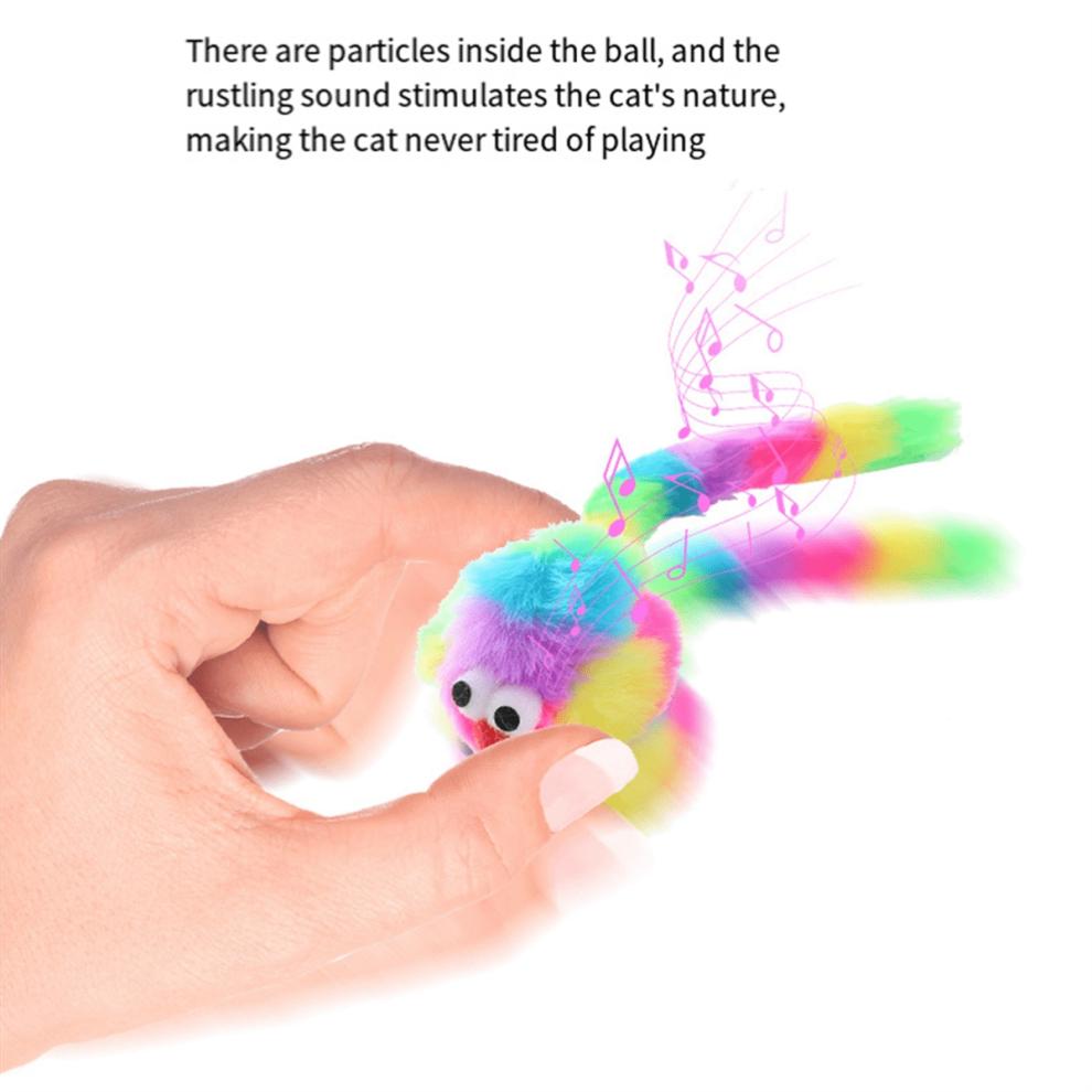10PCS Rainbow Rabbit Plush Mouse Toy Includes Rattonite Bite Resistant Interactive Play Pet Supplies