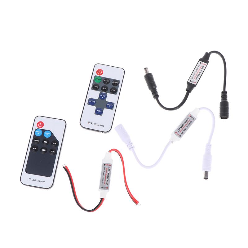 Mini LED Single Color Dimmer DC 5V 12V 24V 6A 5050 2835 Strip Lights Constant Voltage PWM Signal Controller With RF 9/Key Remote