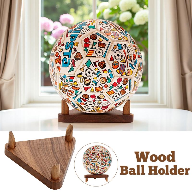 Dreieckiger Holz-Ausstellungsständer für alle Arten von ovalen und runden Bällen, Basketball Fußball Volleyball Rugby Ballhalter