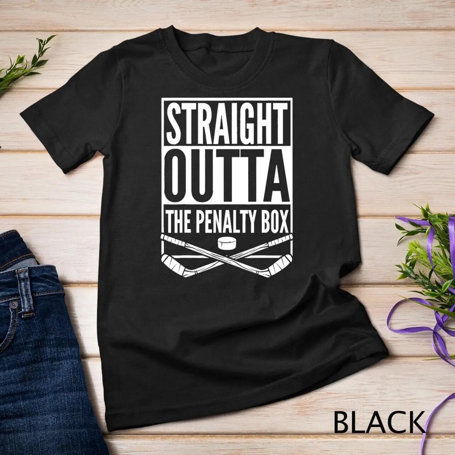 Straight Outta The Penalty Box Hockey Player T Shirt S чёрный