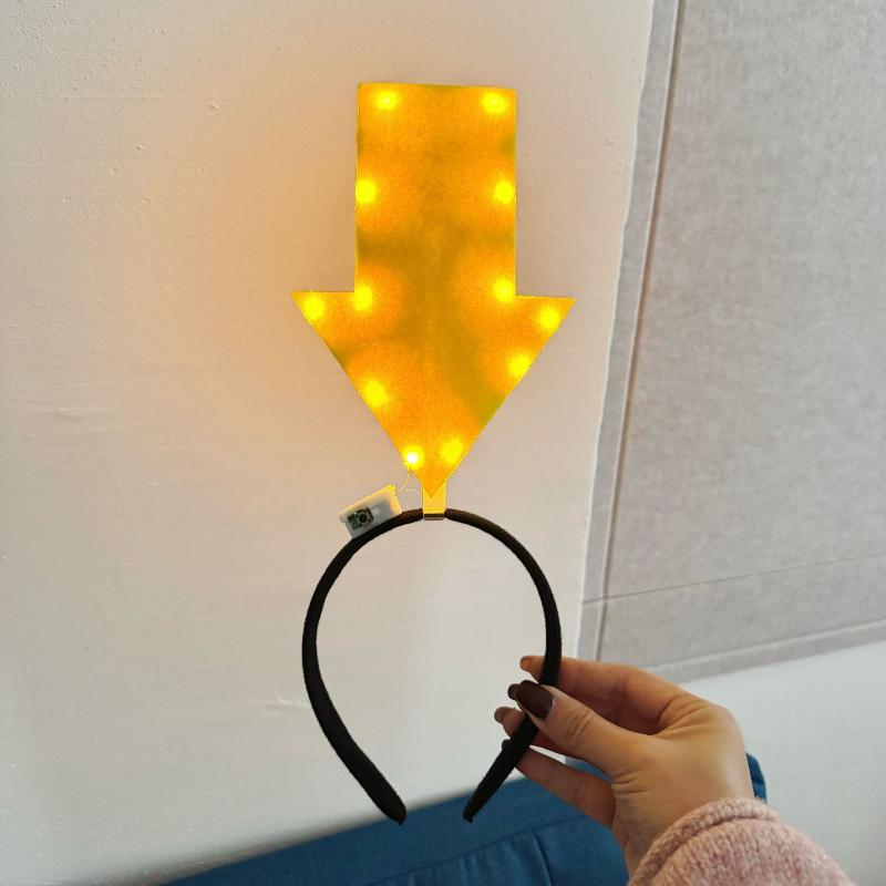 Jedinečná čelenka se šipkovým světlem Zábavná čelenka s otazníkem Vánoční drobnosti Dívčí pokrývka hlavy Sváteční obruč do vlasů Kostýmová ozdoba hlavy