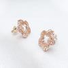 New Rose Zircon Earrings for Women Sweet Little Fresh Flower Earrings Personality Ins Retro Simple Earrings