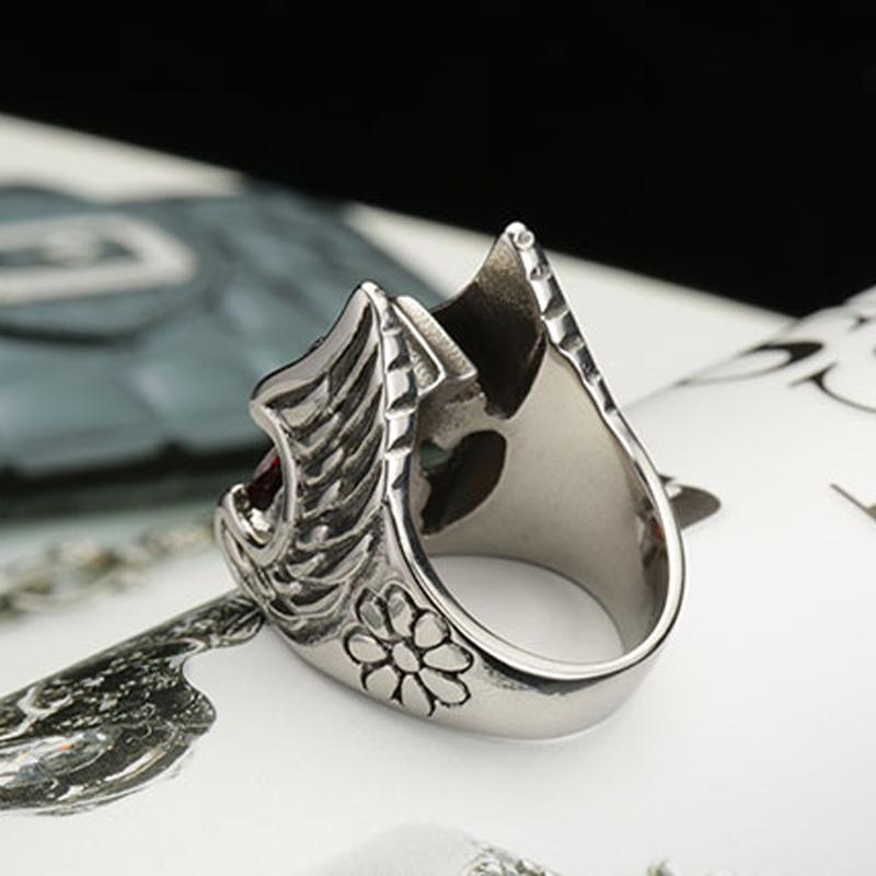 Anello da uomo punk con motivo della personalità in acciaio al titanio anello di Thor