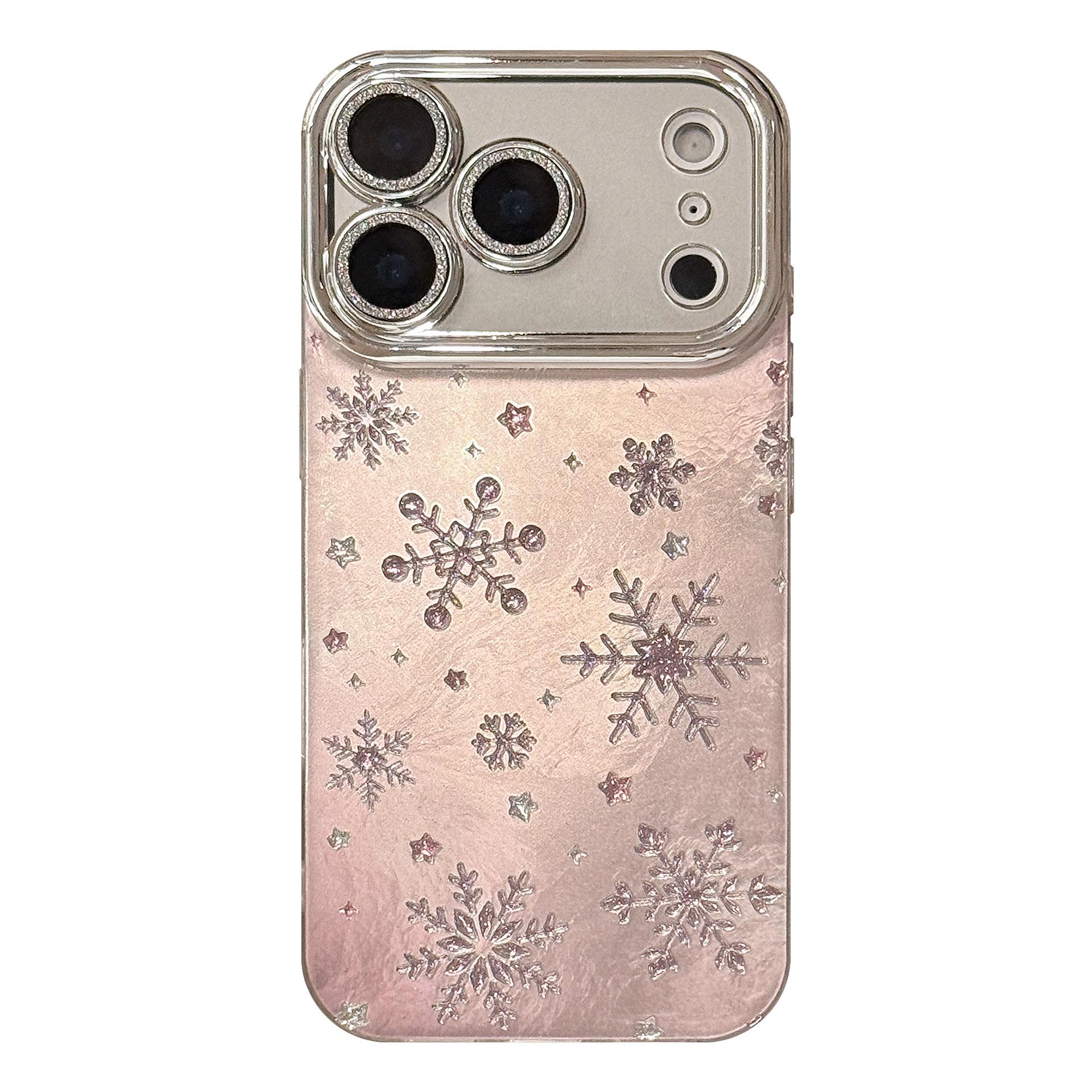 Glitter Snowflake Sand Flow Case for iPhone 17 Pro Max - Anti-fall, Fits 14/15/16 17 Pro Max