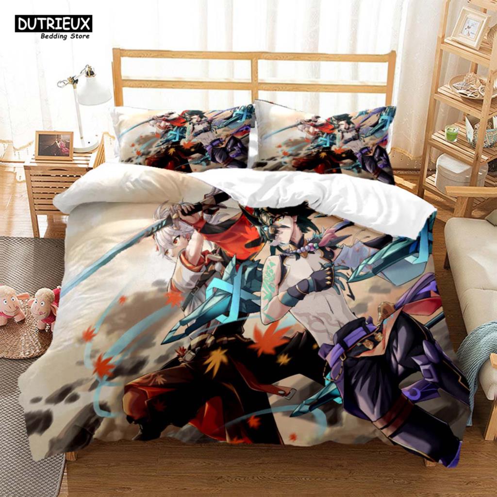 Genshin Impact Animation Cartoon Soft And Comfortable Customizable Comforter Bedding Sets Bedding Set Luxury Quilt Cover