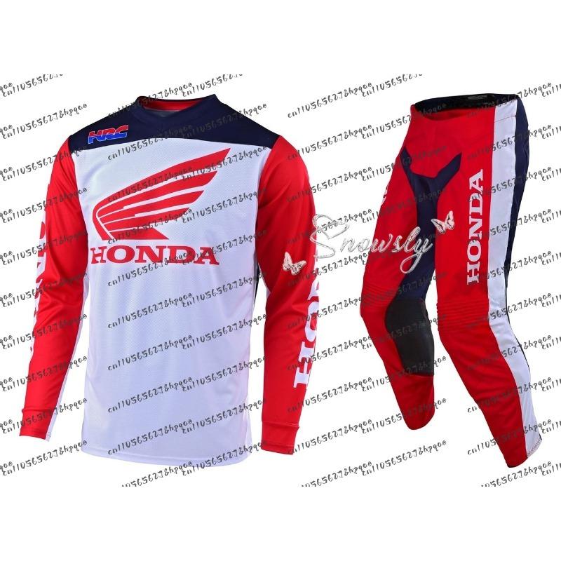 2026 Honda Off Road Motorcycle Clothing Motocross Jersey Long Sleeves and Pants Set MX Gear Set ATV Dirt Bike Suit Breathable