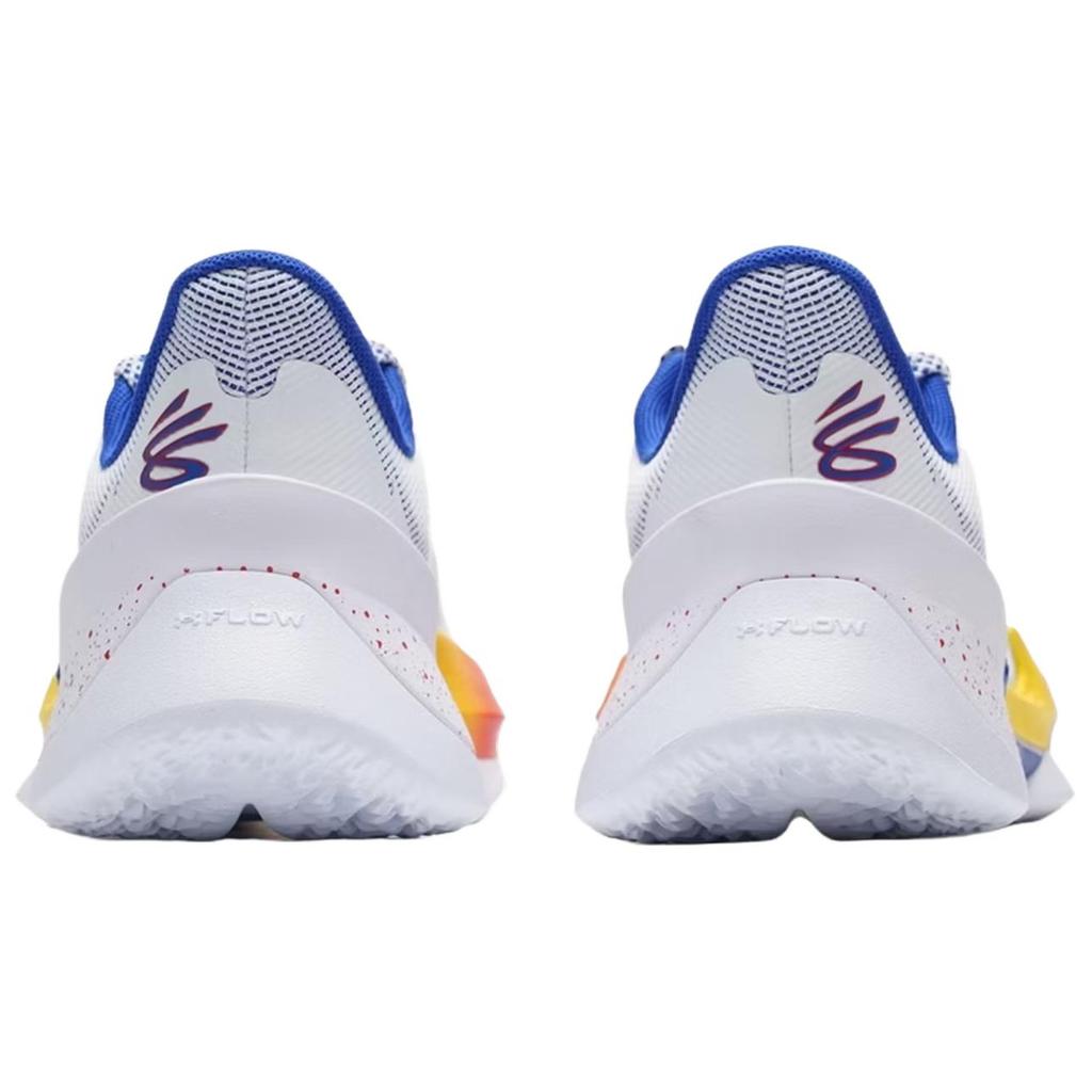 Under Armour CURRY SERIES 7 Fabric Abrasion Resistant Breathable Low top Basketball Shoes Unisex White Blue 3027983-100