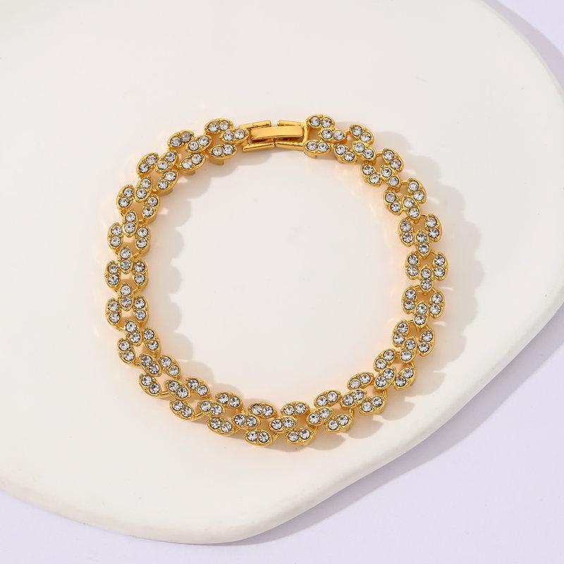 Versatile diamond-set geometric personality bracelet simple luxury metal chain accessories temperament jewelry jewelry золотой