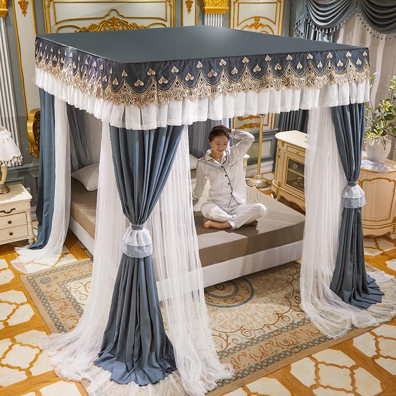2024 Floor-Standing Double-Layer Palace Style Blackout Princess Mosquito Net with Three Doors