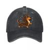Playful Longhaired Dachshund Mascot Washed Baseball Cap Outdoor For Womens Unisex FeUnisex Dad Hat