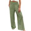 Women's Casual Fashion Cotton Linen Elastic Waist Pants With Pockets