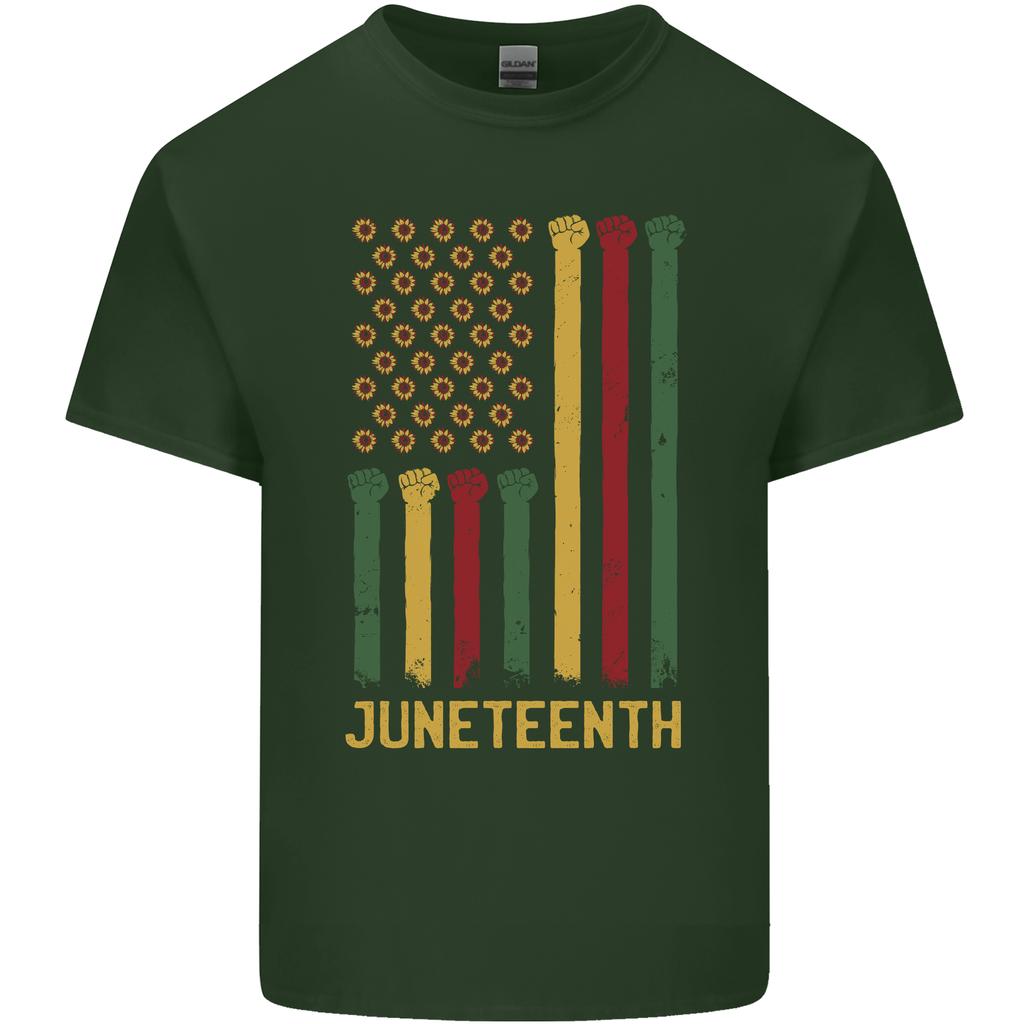 Juneteenth EUnisexcipation Day USA Flag Unisexs Light Cotton TShirt