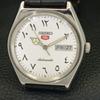 AUTOMATIC VINTAGE SEIKO 5 JAPAN 6309A MENS ARABIC WHITE DIAL WATCH a701221-5 R206a-a701221