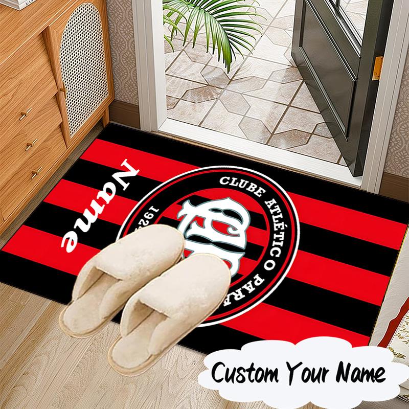 Custom Name Cap Logo Design Rug for Living Room, Game Rooms, Office, Bedroom, Floor Mat Playful Design, Fan Gifts Christmas Decor