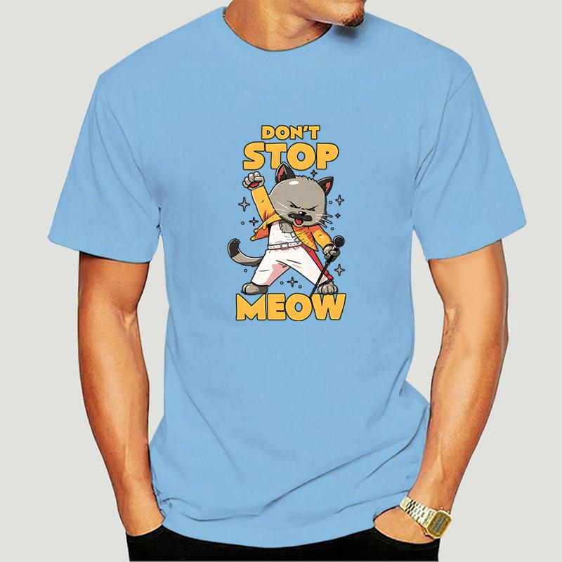 Lustiges Grafik-T-Shirt DON'T STOP MEOW Herren T-Shirt Druck Rap Rock Katze Kurze Ärmel Hip Hop Streetstyle Niedlich Cool Herren T-Shirts