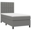 3142050 vidaXL Lit à sommier tapissier avec matelas Gris foncé 80x200 cm Tissu