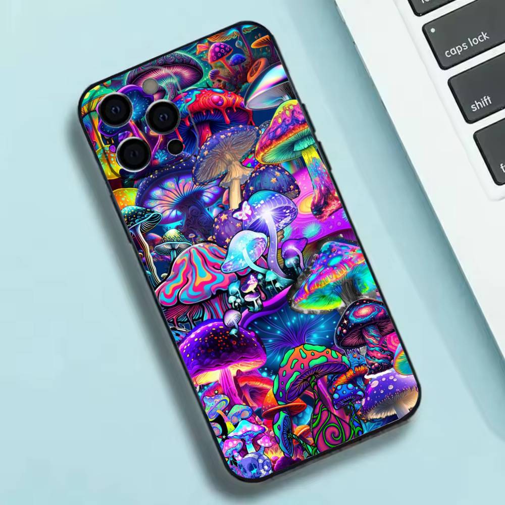 Trippy Psychedelic Mushrooms Phone Case Silicone Soft For IPhone 17 16 15 14 13 12 11 X XR Plus Pro Max Plus