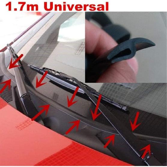 1.7M Car Front Windshield Window Seal Strip Moulding Trim, Black Rubber Seal Car